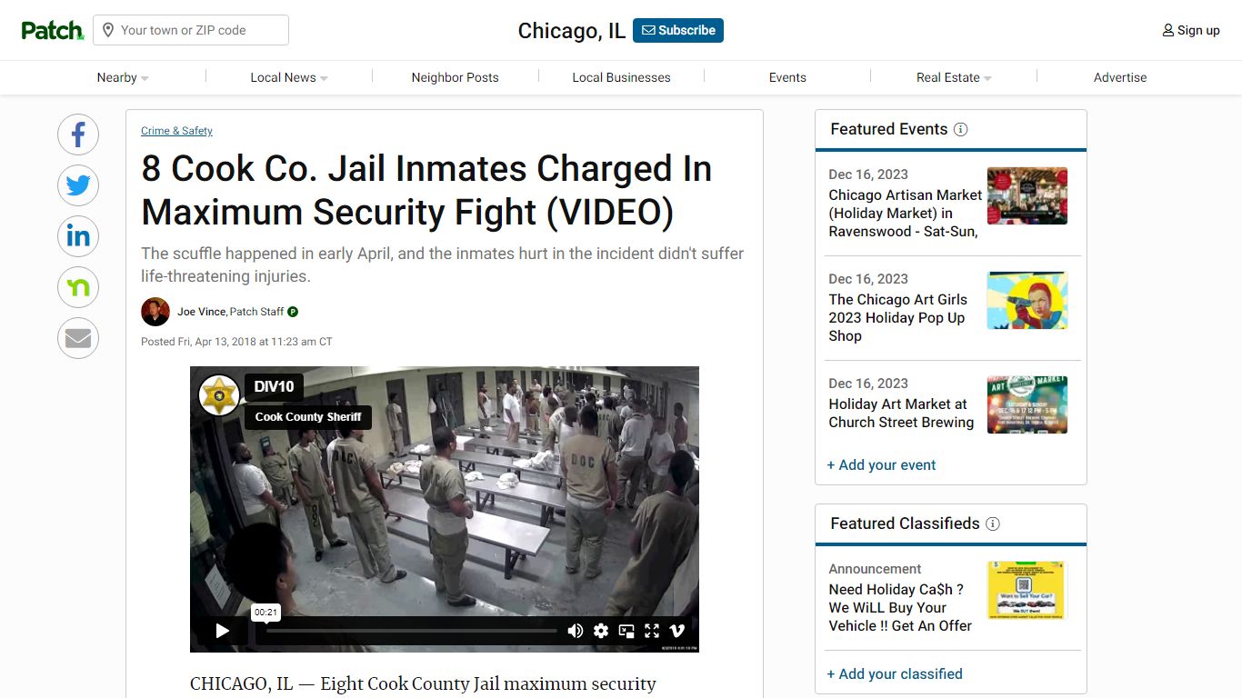 8 Cook Co. Jail Inmates Charged In Maximum Security Fight (VIDEO) - Patch
